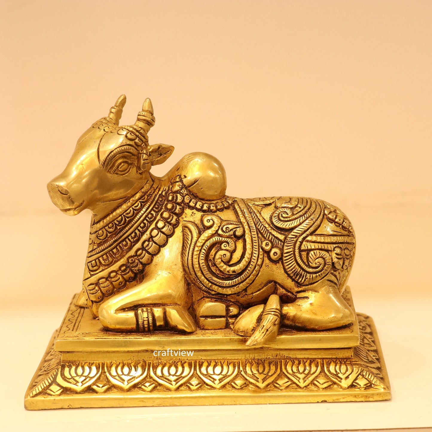 6" Brass Nandi Figurine