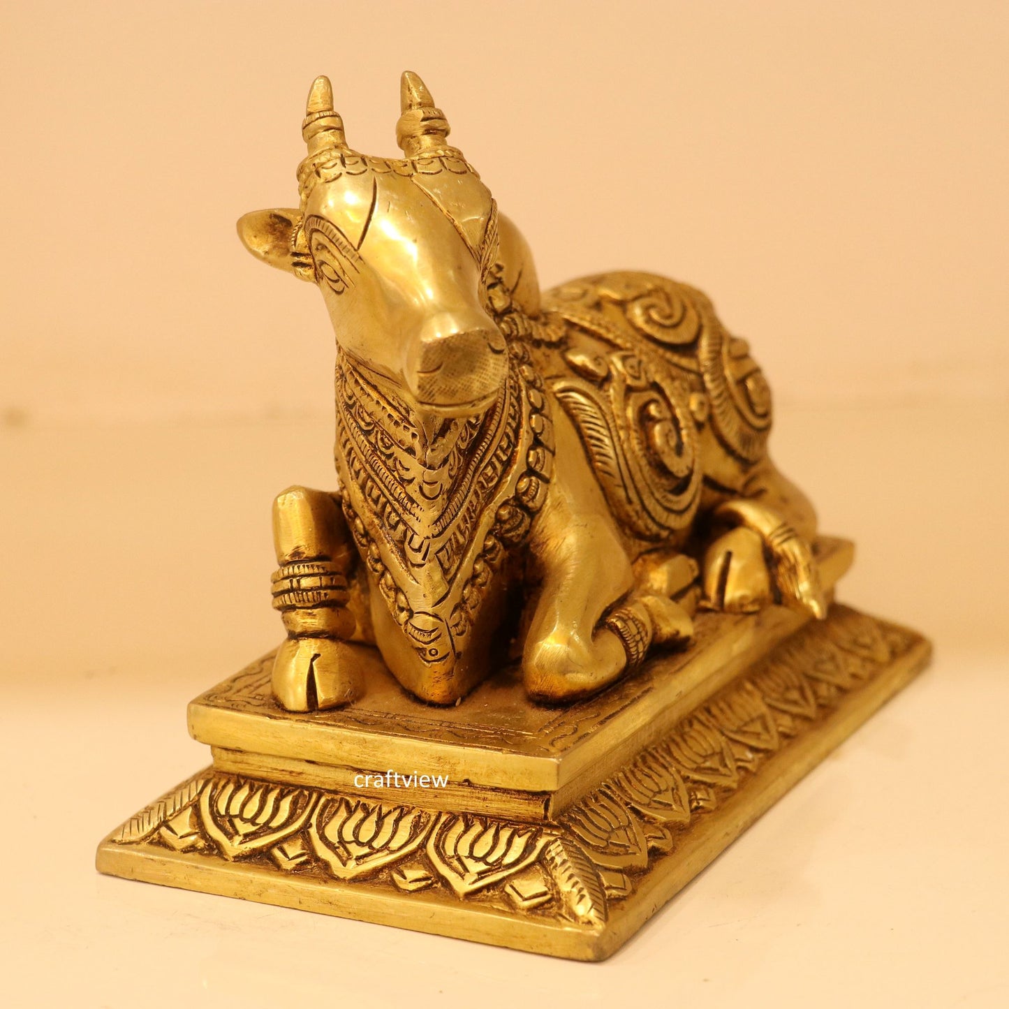 6" Brass Nandi Figurine