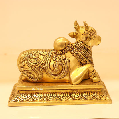 6" Brass Nandi Figurine