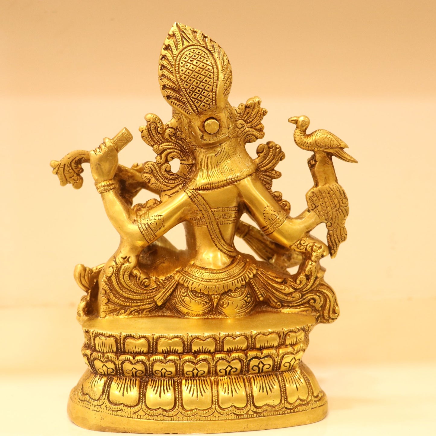 11" Brass Saraswati Chola Statue Fine Carving