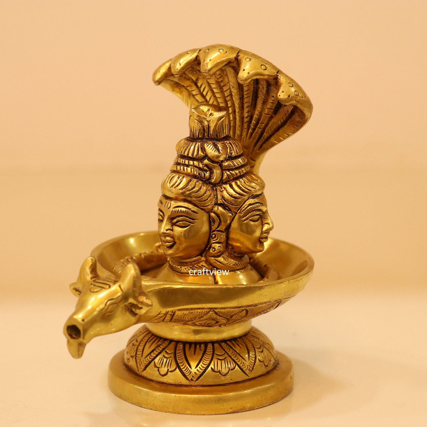 5" Brass Shiva lingam Superfine Brass Idols