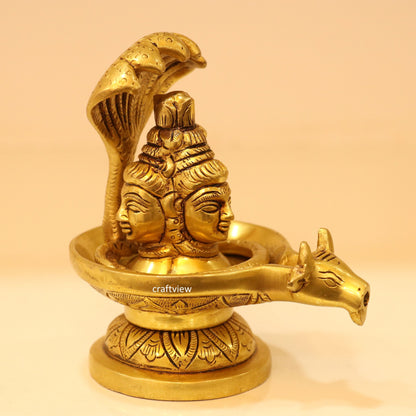 5" Brass Shiva lingam Superfine Brass Idols