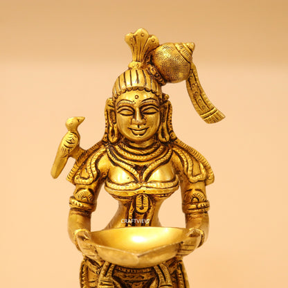 11" Brass Deep Lakshmi Statues 2 Peace of Set.