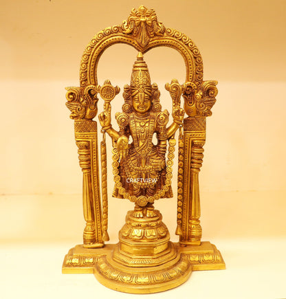 13" Brass Tirupati Balaji Venkateshwara Statue