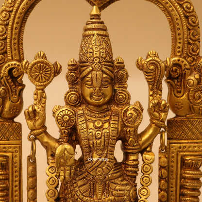 13" Brass Tirupati Balaji Venkateshwara Statue