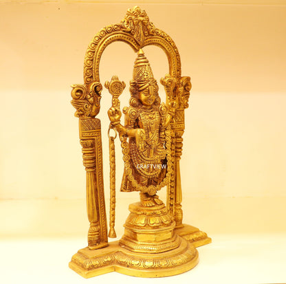 13" Brass Tirupati Balaji Venkateshwara Statue