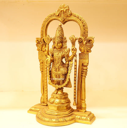 13" Brass Tirupati Balaji Venkateshwara Statue