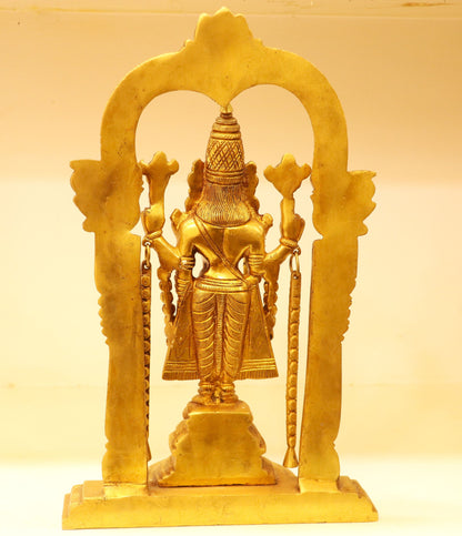 13" Brass Tirupati Balaji Venkateshwara Statue