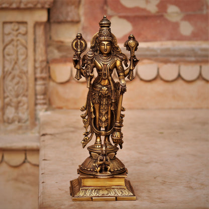 15" Brass Lakshmi Vishnu Chola Statue.