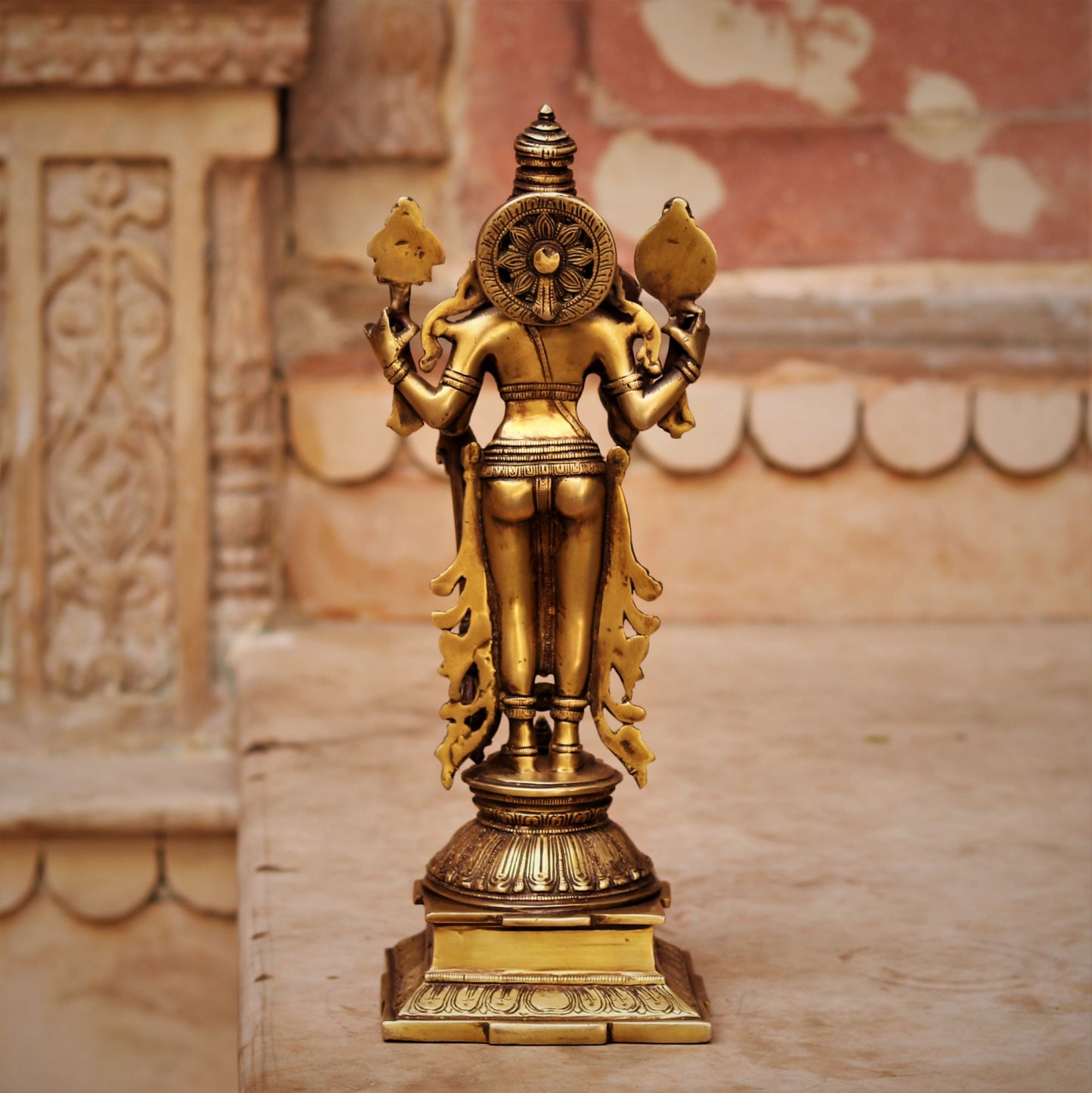 15" Brass Lakshmi Vishnu Chola Statue.