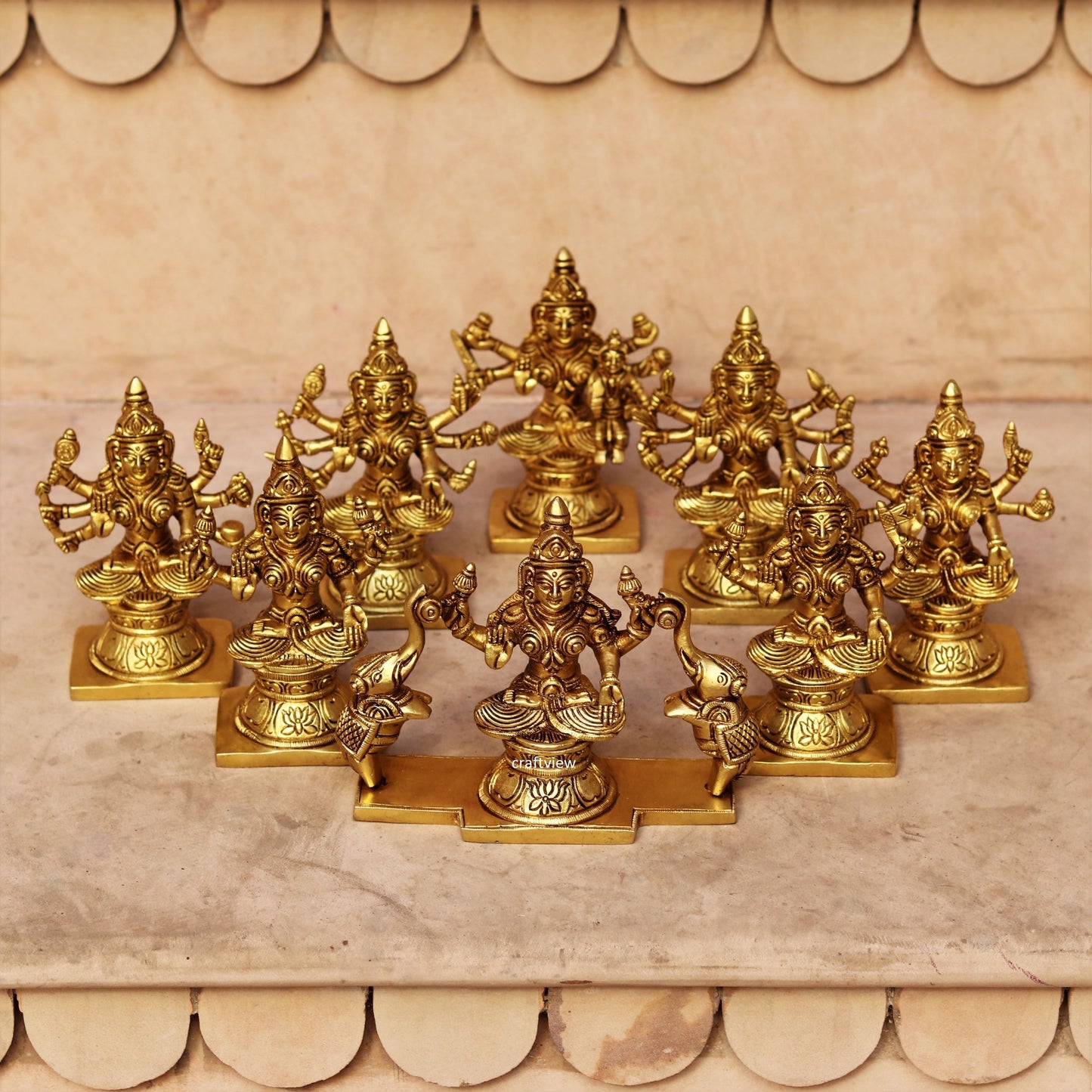 Ashta Lakshmi Superfine Brass Idols 5.5"