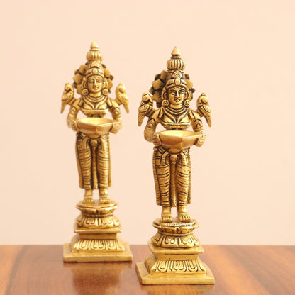 7.5" Superfine Brass Small Deep Lakshmi 2 Pcs Set