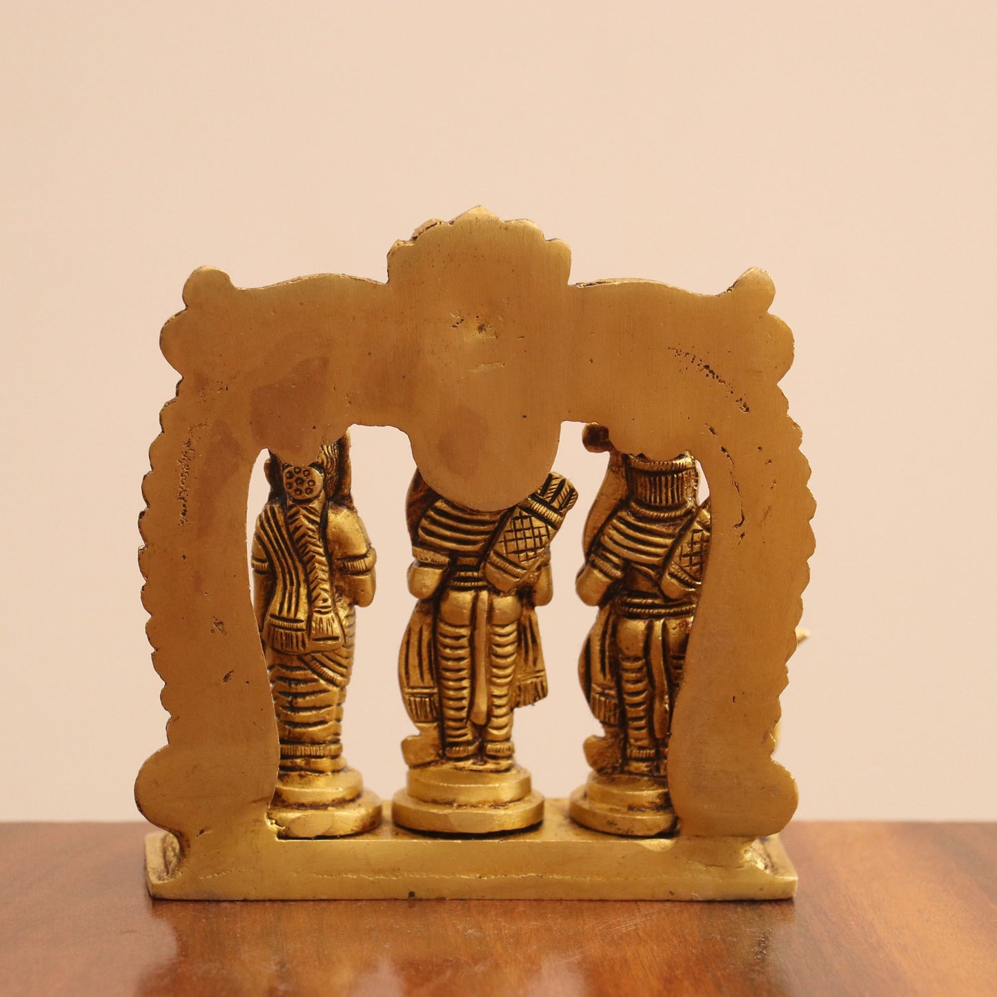 Small Superfine Brass Ram darbar Idol With Prabhavali