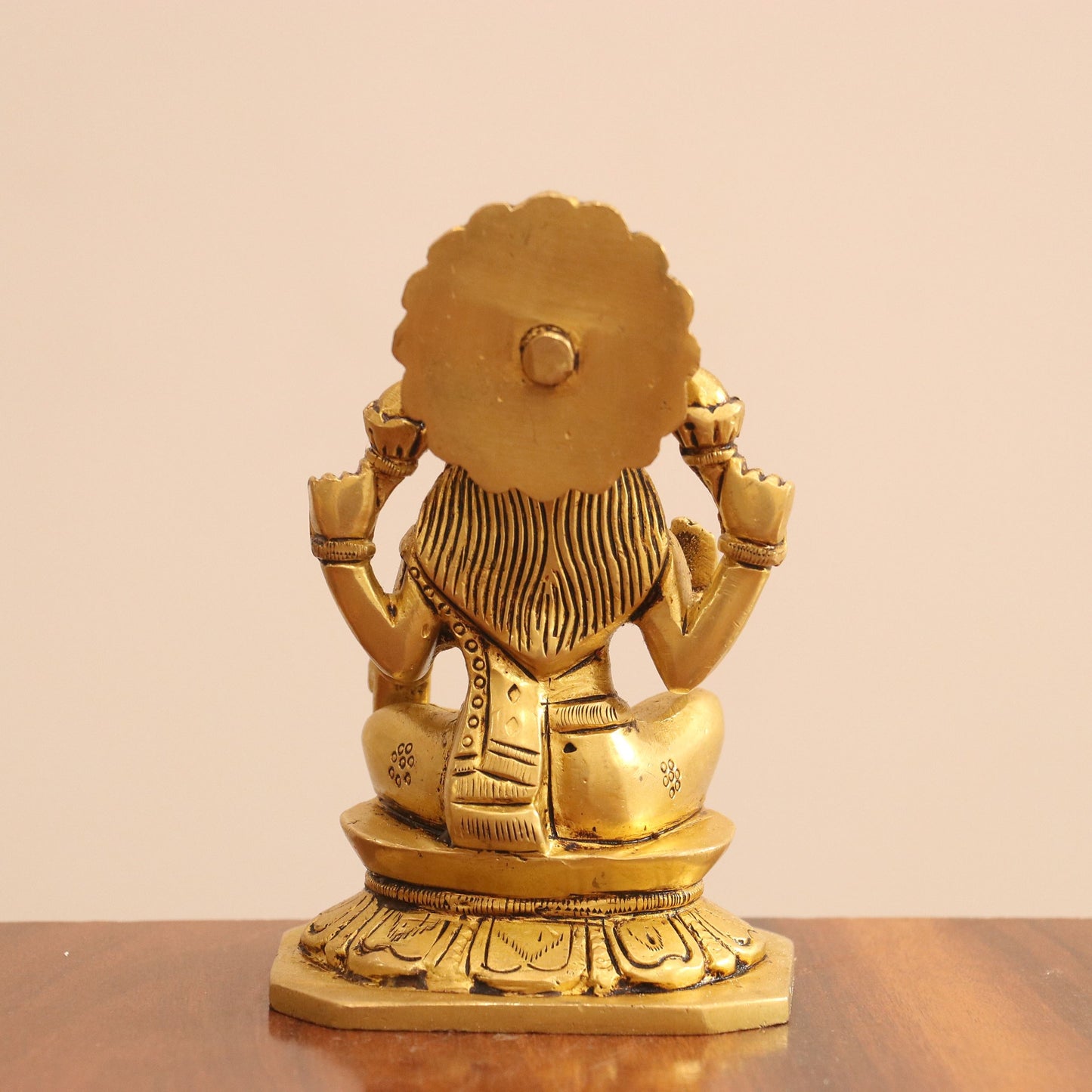 5" Superfine Small Brass Ganesh Lakshmi Saraswati Idols set of 3 Peace