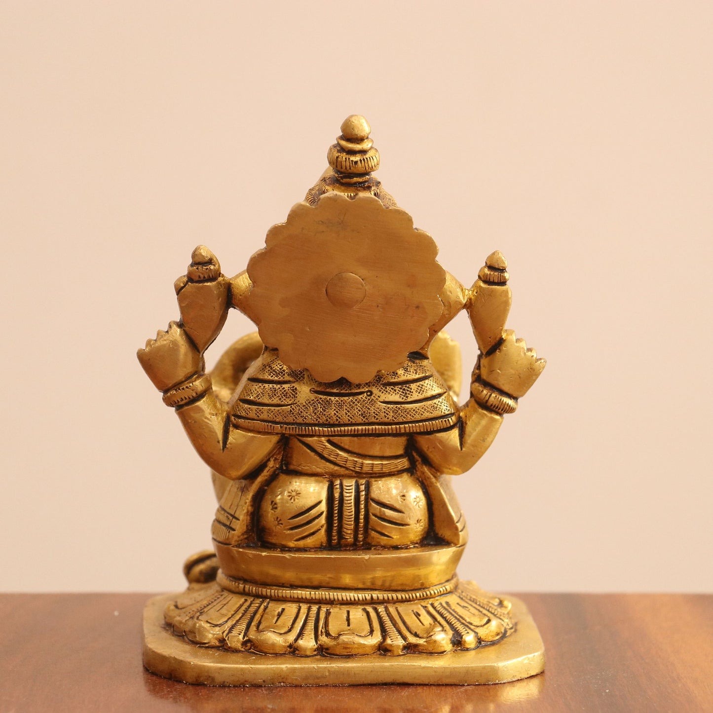 5" Superfine Small Brass Ganesh Lakshmi Saraswati Idols set of 3 Peace