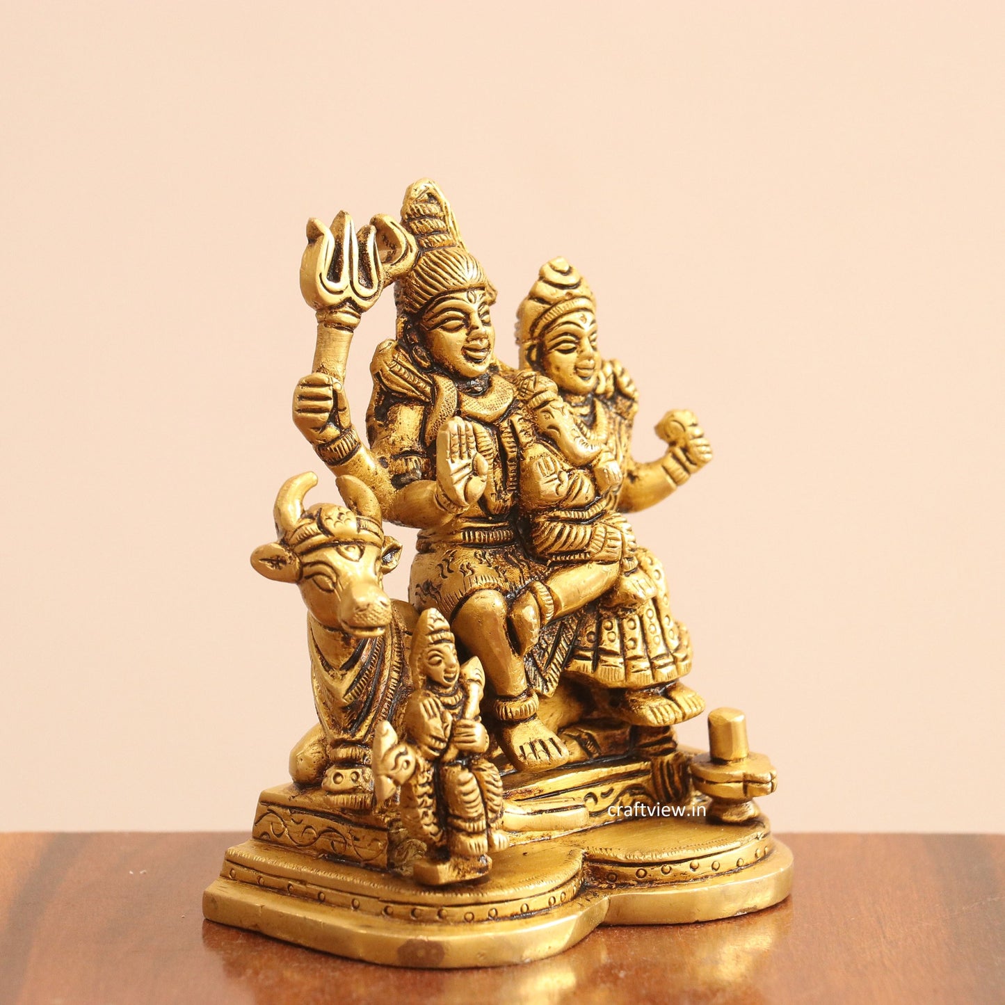 4.5" Superfine Small Brass Shiva Family