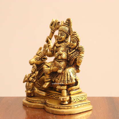 4.5" Superfine Small Brass Shiva Family