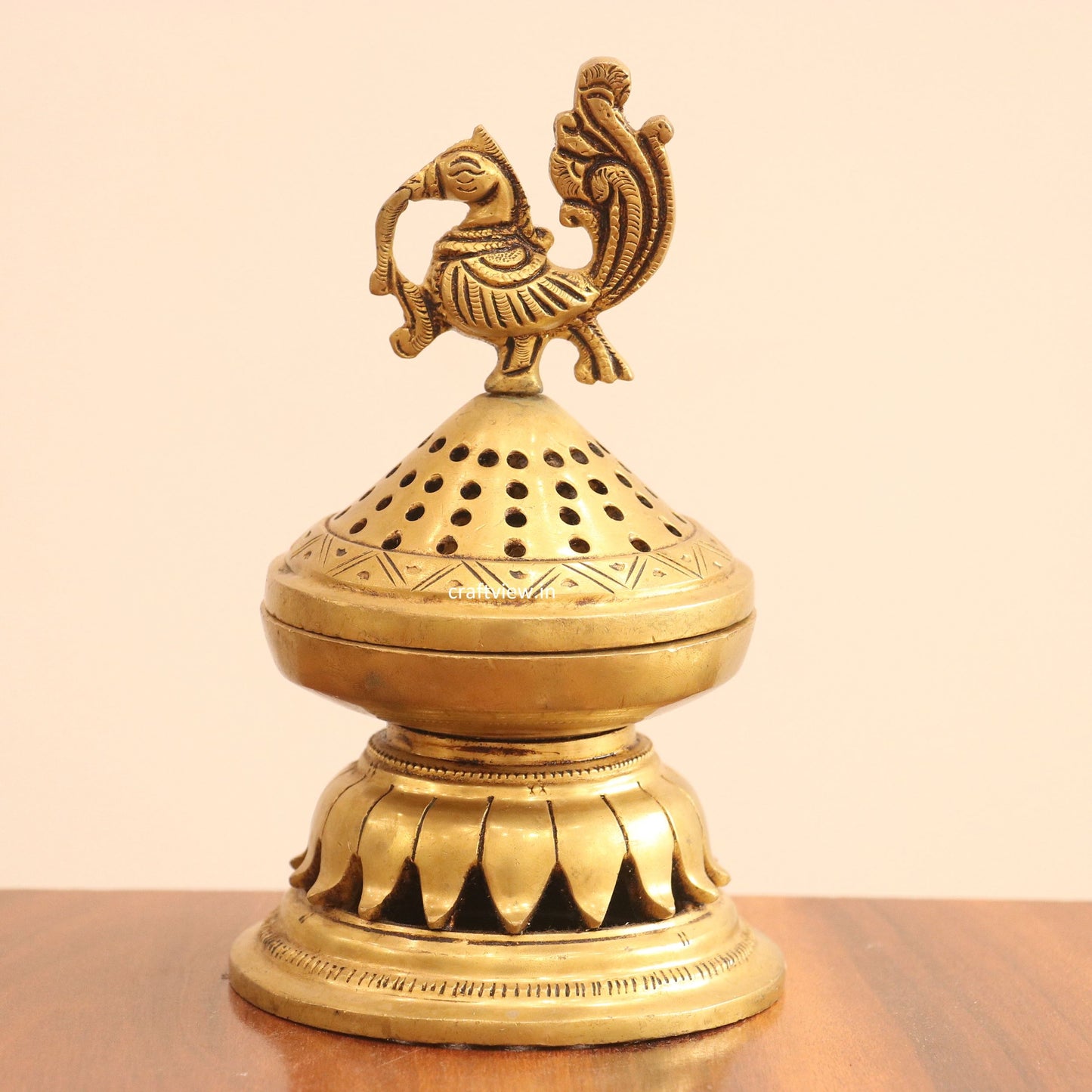 Brass Décor Peacock Incense Burner