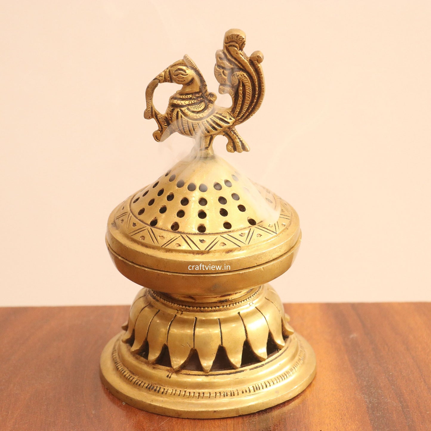 Brass Décor Peacock Incense Burner