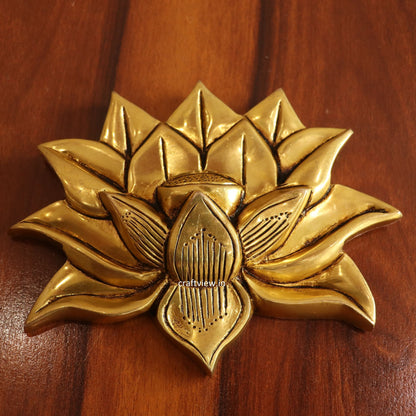 5.5" Home Décor, Handmade Divine Cow The Cow With Brass Lotus (Set of 3 pcs)