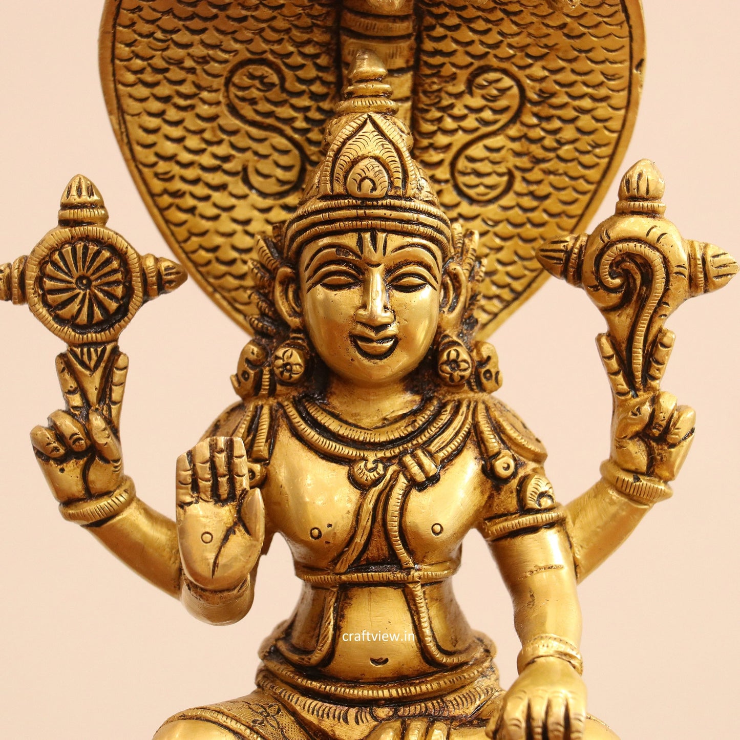 Superfine Brass Small Vishnu Idol