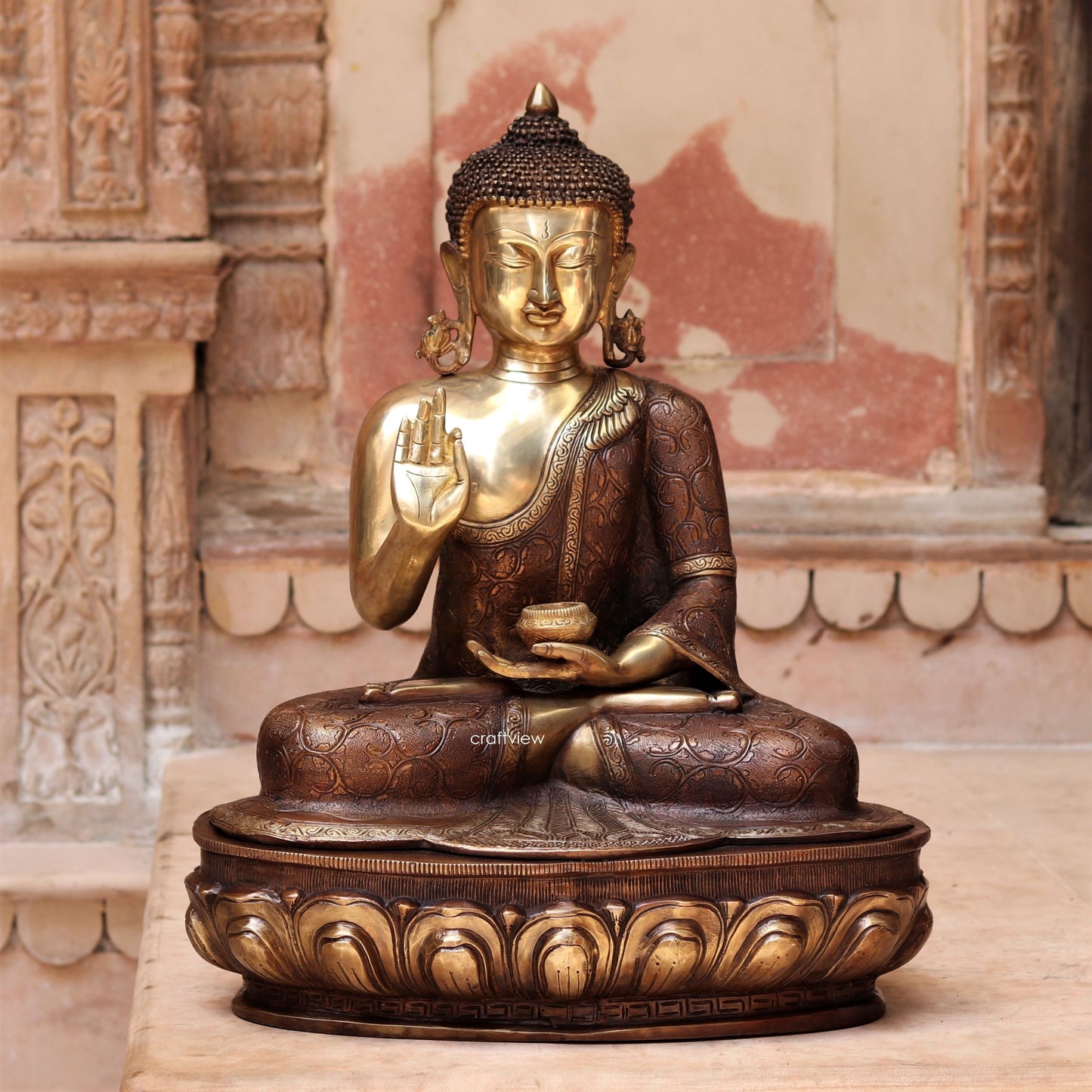 Brass Buddha Sculpture 22" Super fine