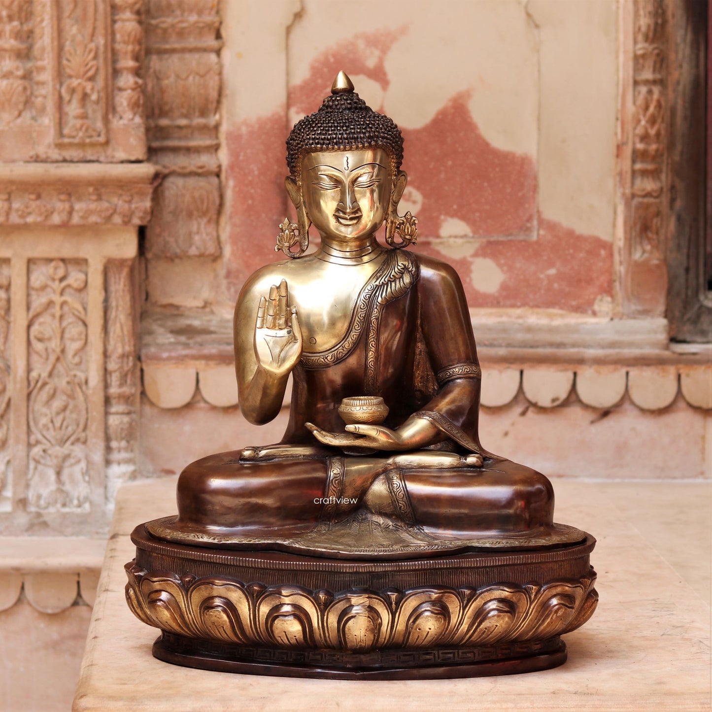 Brass Blessing Buddha Statue