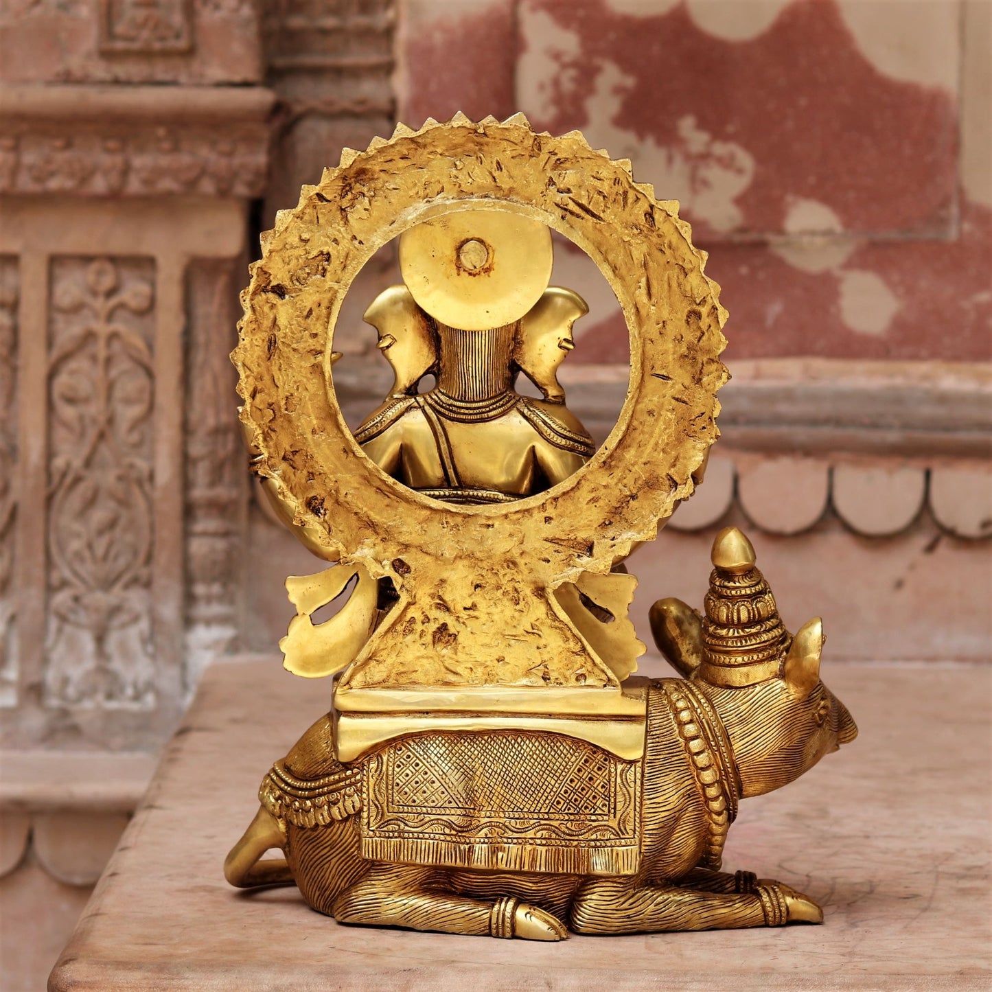 Brass Lord Ganesha Statue Sited On Musak 16"