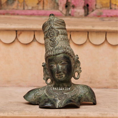 12" Brass Décor Parvati Bust Figurine