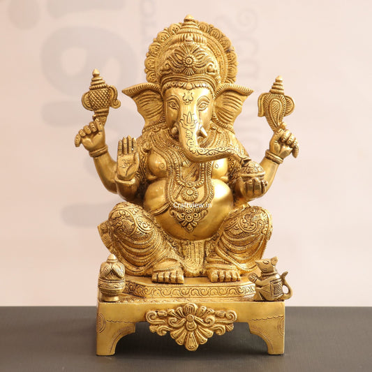 Brass Lord Ganesh Statue 11"