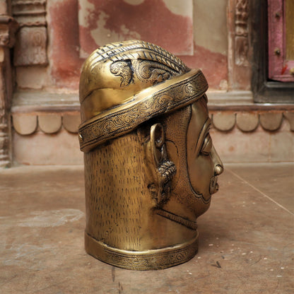 Brass Shiva Head Figurine 11"