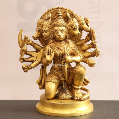 Brass Panchmukhi Hanuman Statue