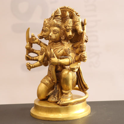 Brass Panchmukhi Hanuman Statue