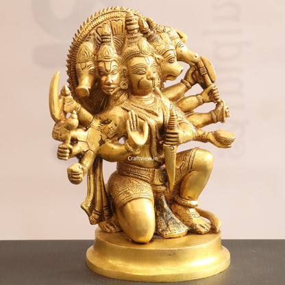 Brass Panchmukhi Hanuman Statue