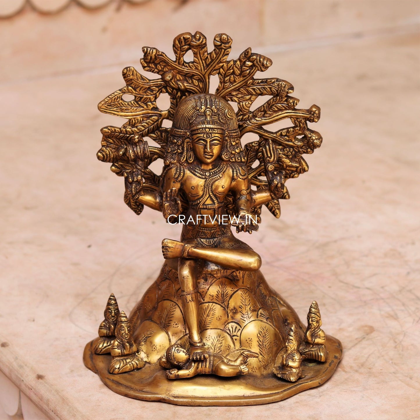 Dakshia Shiva Brass Statue 11.5"