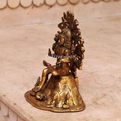 Dakshia Shiva Brass Statue 11.5"