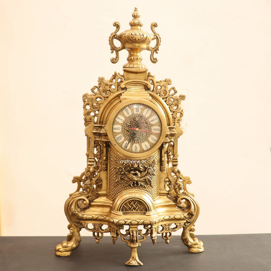 23" Unique Designer Tabletop Brass Clock Made in India