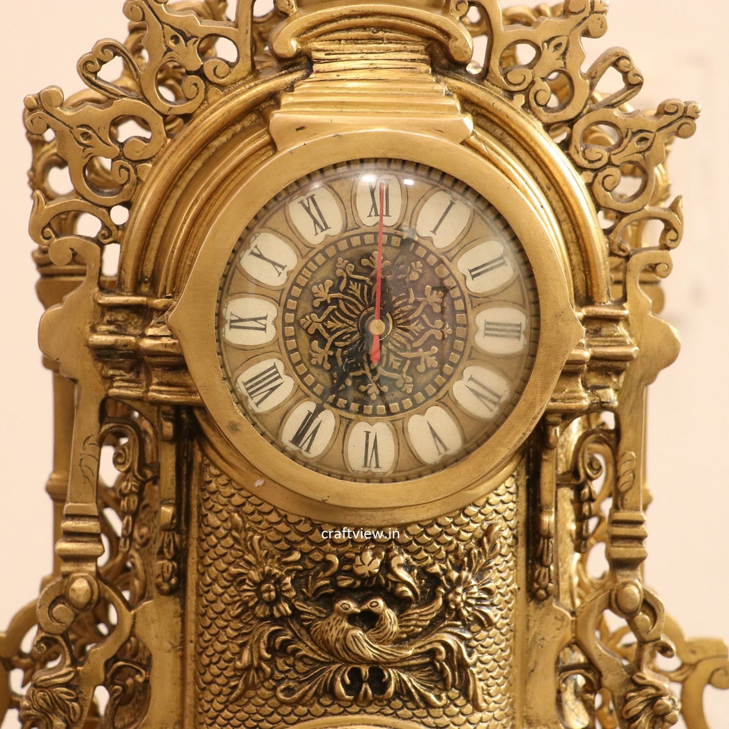 23" Unique Designer Tabletop Brass Clock Made in India