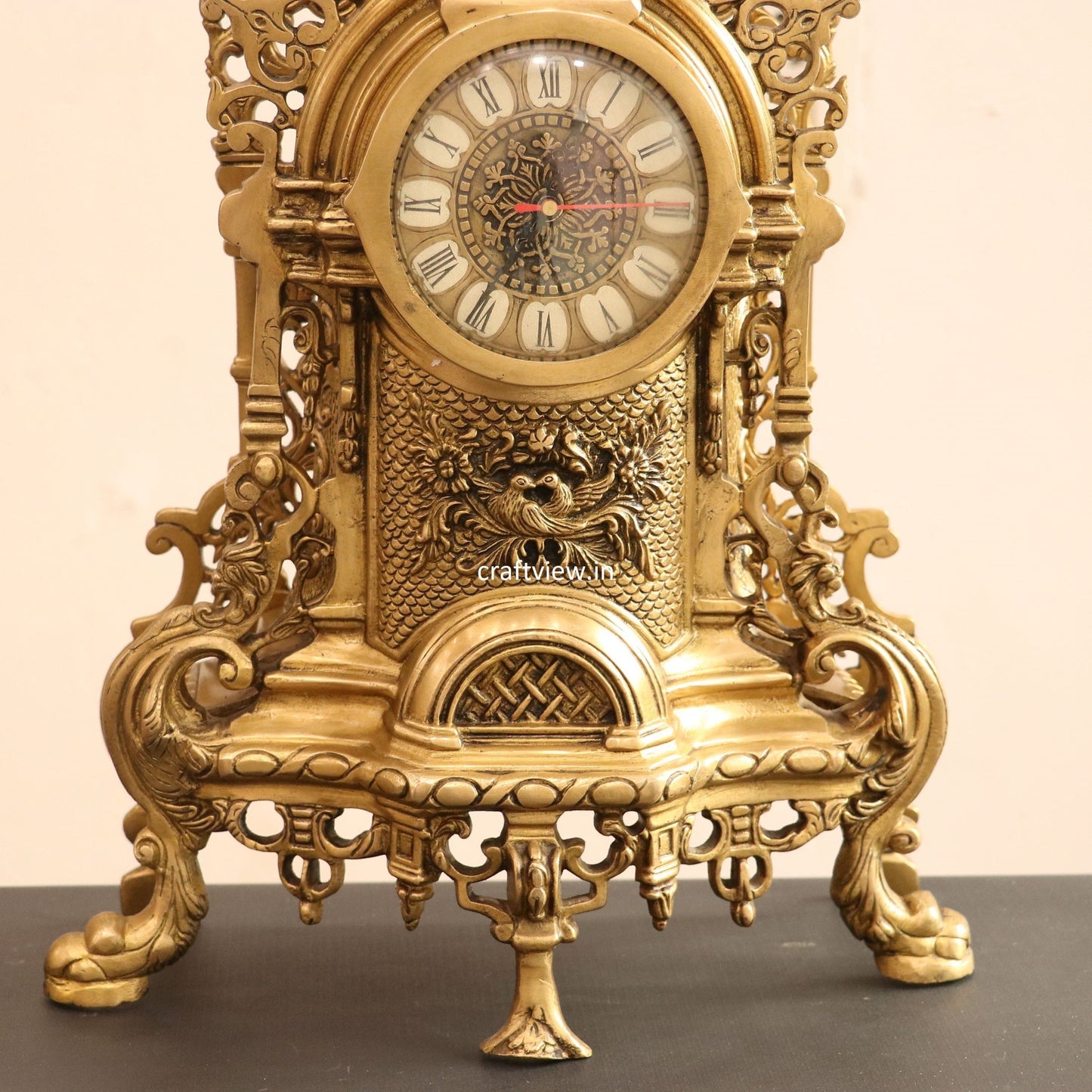 23" Unique Designer Tabletop Brass Clock Made in India