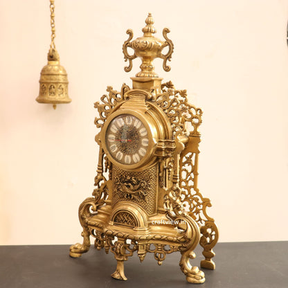 23" Unique Designer Tabletop Brass Clock Made in India