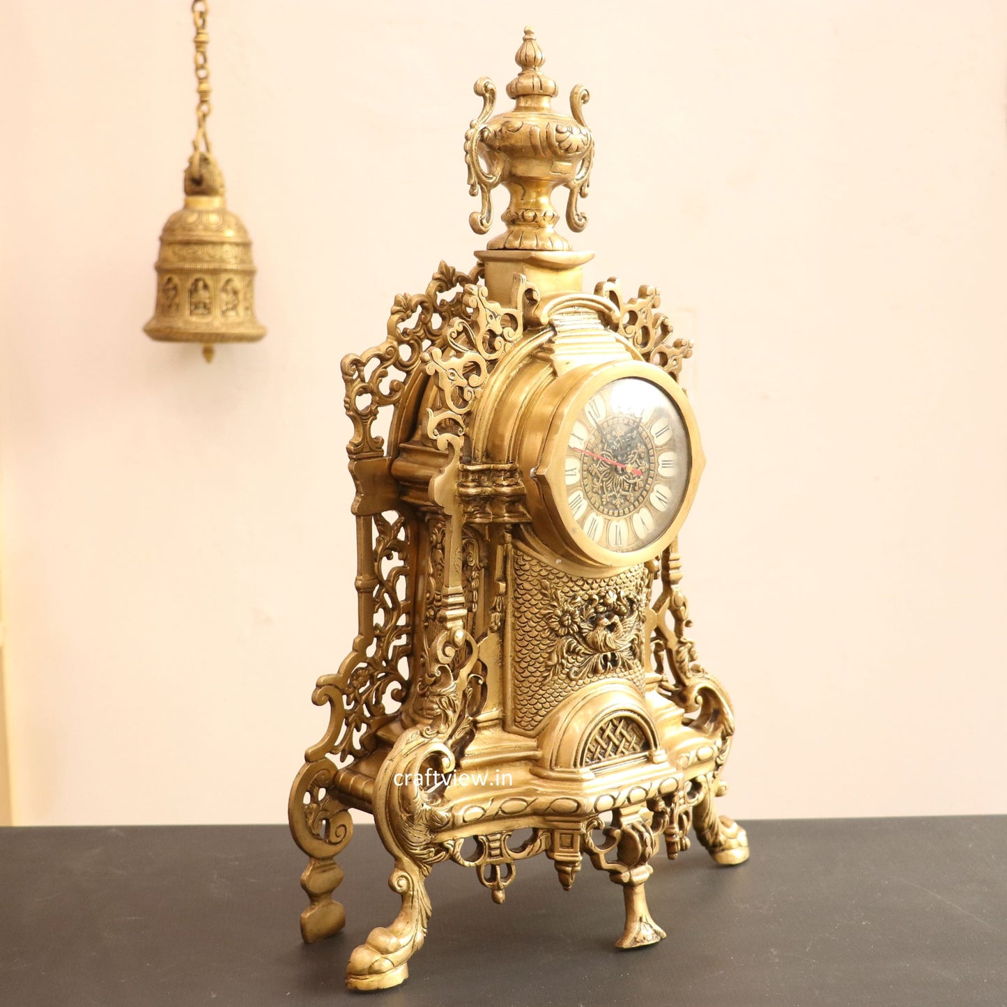 23" Unique Designer Tabletop Brass Clock Made in India