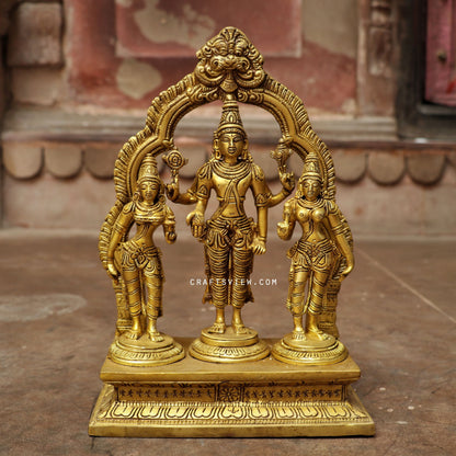 Brass Vishnu With Goddess Lakshmi