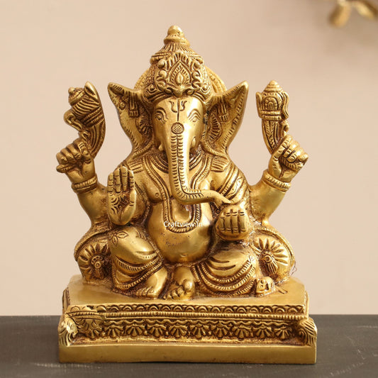 7" Brass Lord Ganesh Statue super fine