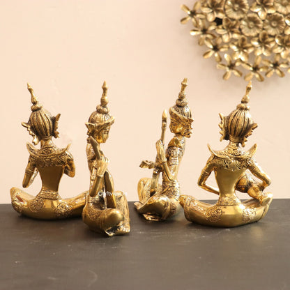 Brass Decor Musicians Figurine Set of 4 Peace