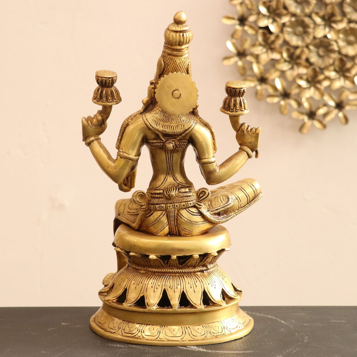 Brass Maa Lakshmi Statue Base On Lotus