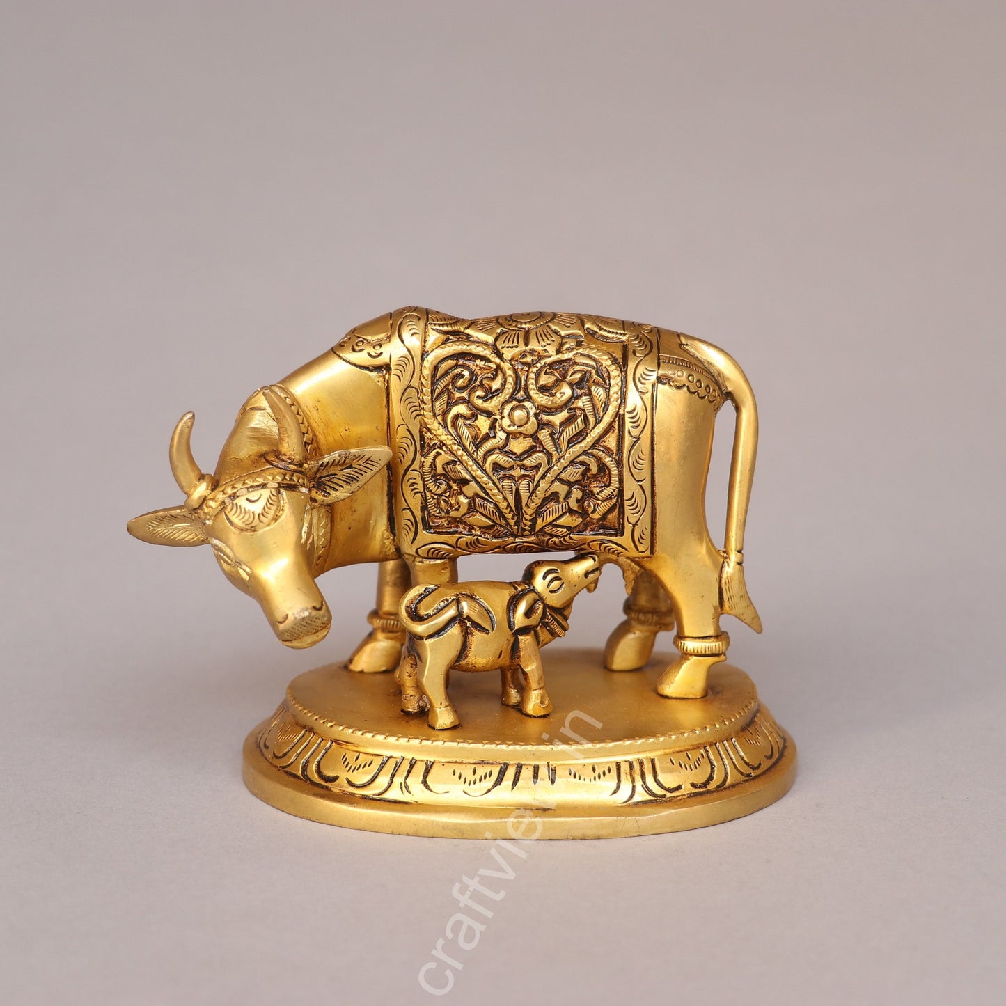 Brass Cow and Calf Idol