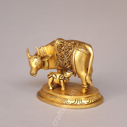 Brass Cow and Calf Idol