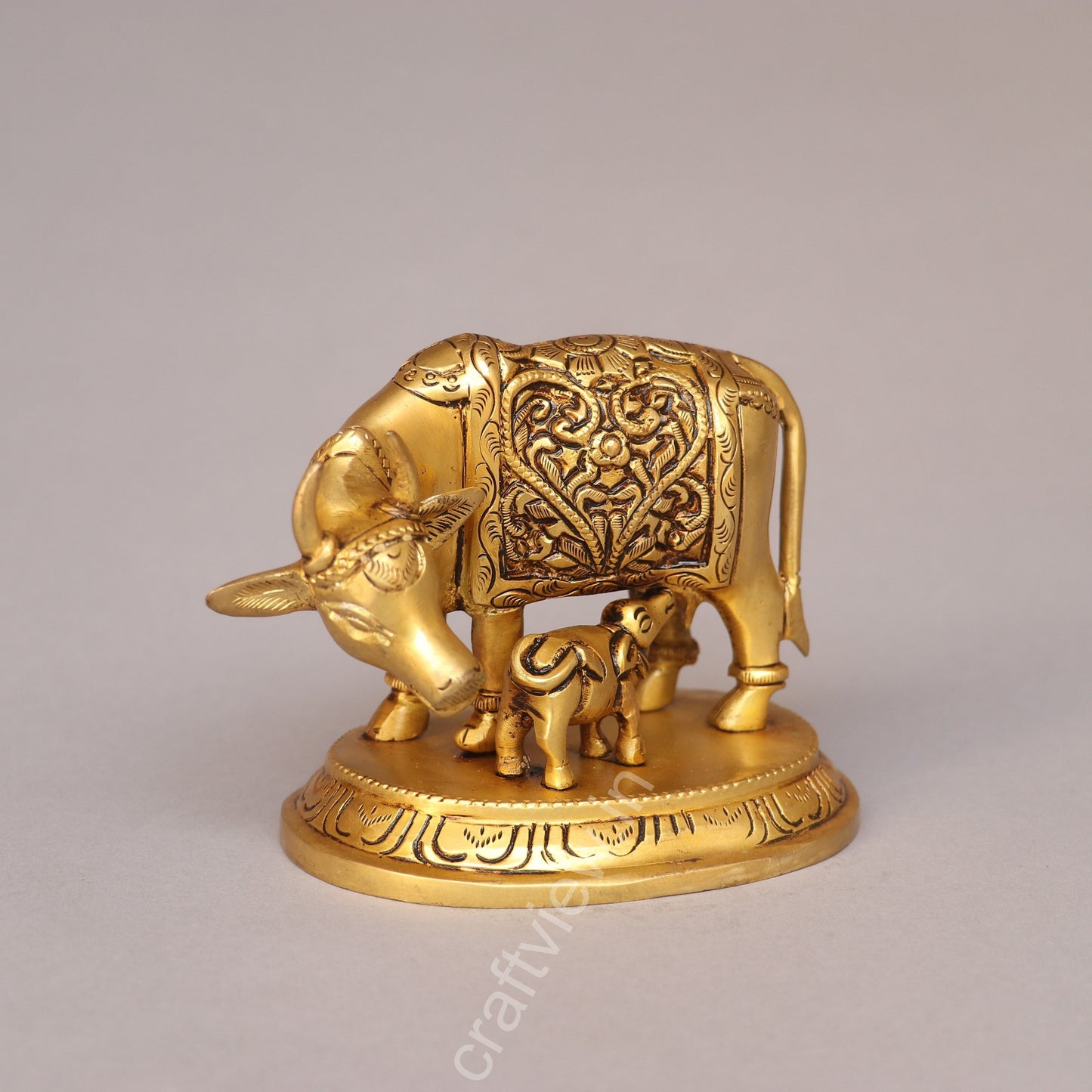 Brass Cow and Calf Idol