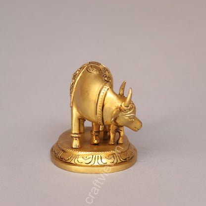 Brass Cow and Calf Idol
