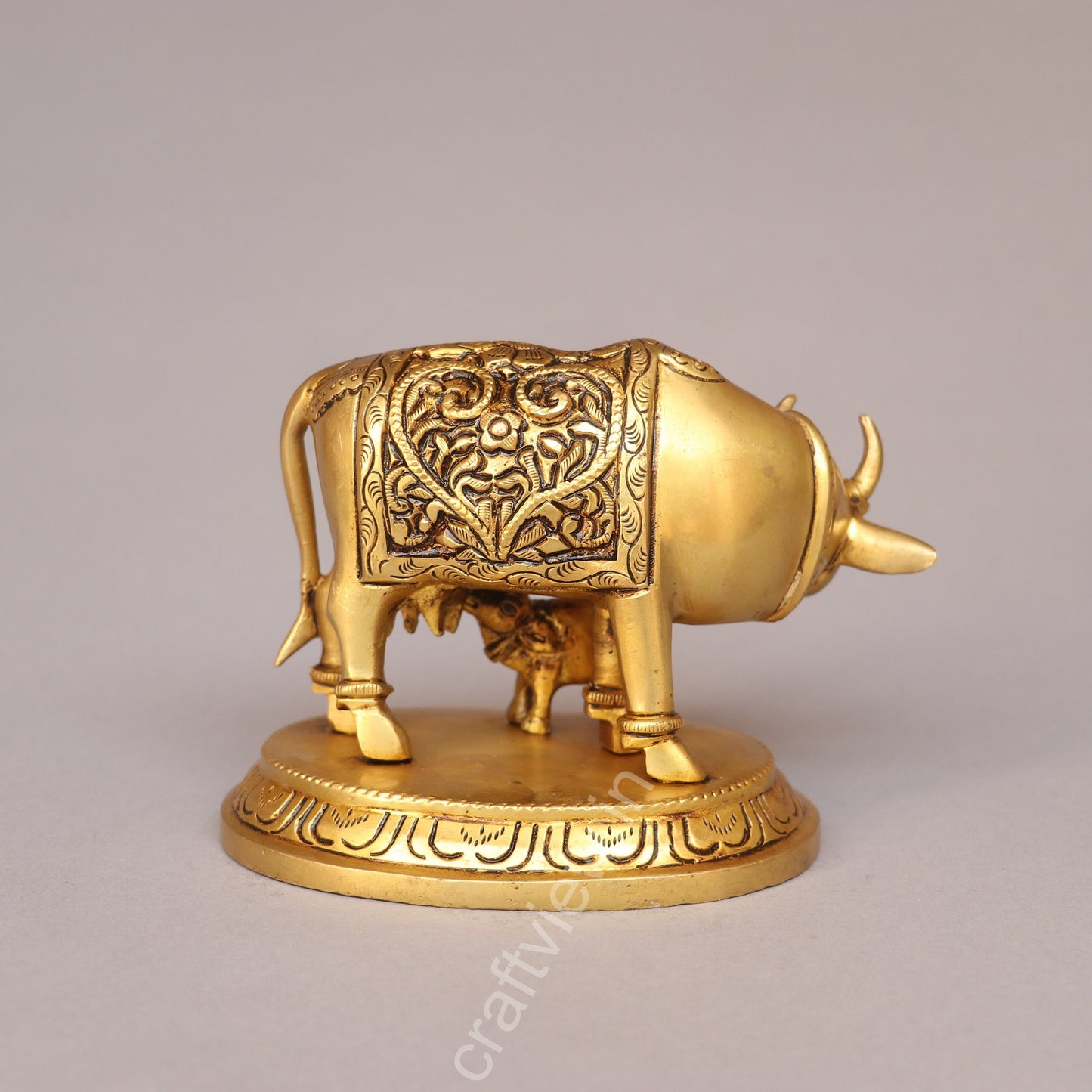 Brass Cow and Calf Idol